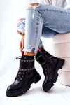 Worker boots with chain Black Caleanor