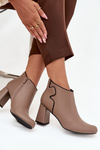 Leather lined ankle boots on heel Beige Ivessara
