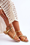 Women's Sandals With Decorative Shells gold Verdem