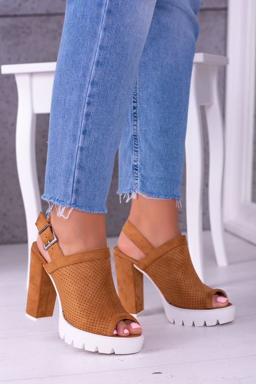 Lu Boo Brown Suede Stiletto Sandals Emare