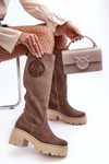 Women's Suede Over-the-Knee Boots Brown Lewski 3367