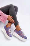Leather Sports Shoes on Platform Maciejka 06191-06 Blue