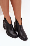 Insulated Women's Ankle Boots On Heel From Eco Leather Black Talienne