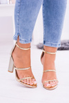 Lu Boo Gold Stiletto Sandals Lissa