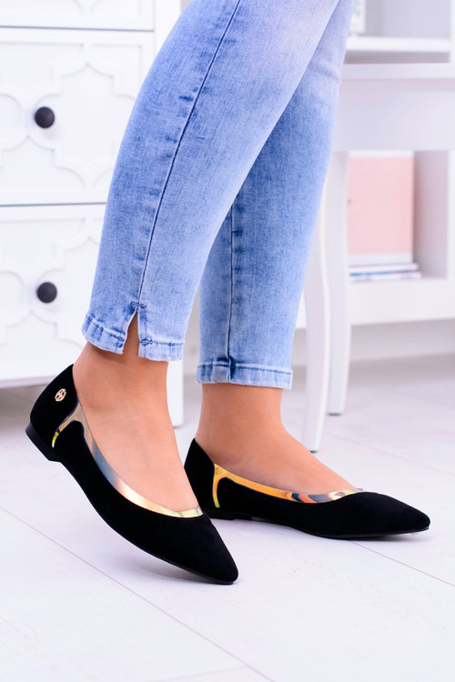 Lu Boo Black Transparent Holographic Lison Spike Ballerinas