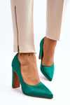 Green Pumps with Stiletto Heel Piatti
