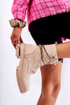 Suede warm boots with a chain Beige Sorita