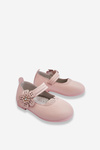 Children's Leather Ballerinas With Flower Pink Cobi