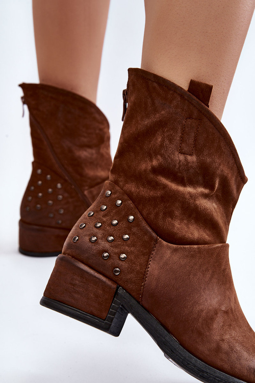 Women's Boots With Zipser Brown Lance