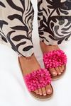 Womens platform sandals with decorative flowers fuchsia Tessara