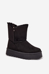 Women's Snow Boots On Platform With Fur Black Evelira