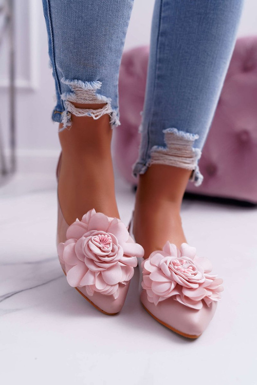 Women's Lu Boo Pink Ballerinas With Flower Transparent Dairin