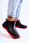 Women's Low Wellies Black and Red Eldora