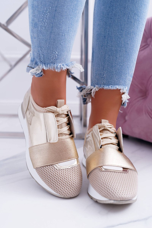 Lu Boo Women's Gold Sports Shoes Madoni