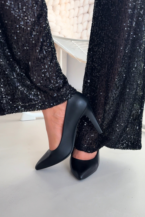 Szpilki Eko Skórzane Czarne Sergio Leone 1446