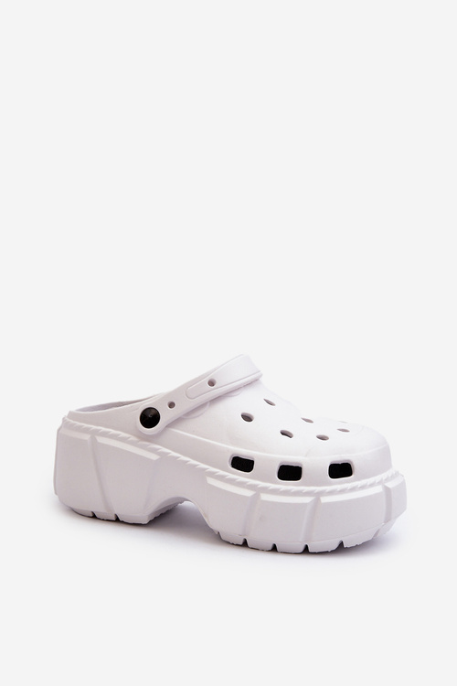 Damskie Klapki Piankowe Na Masywnej Podeszwie Białe Witima