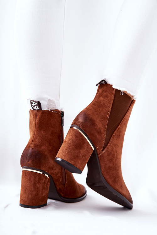 Suede Heeled Boots Brown Coriseis