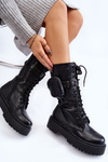 Women's Bov Boots With Kidney Lace Up Black Lillien