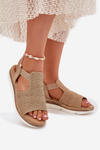 Women's Sandals With Braiding Beige-Gold Jelana