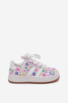 Shiny Girls Sports Shoes With Flowers White Tessina