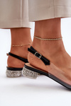 Transparent Sandals with Decorations Black SBarski MR1037-05
