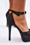 Shiny Pumps High Heels On Platform Black Jassie