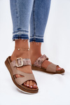 Lightweight Women's Slippers With Buckle Beige Inblu GS000055