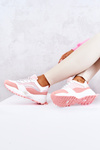 Sportowe Buty Sneakersy Różowo-Białe Revenge