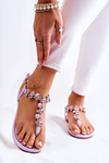 Comfortable Women's Sandals Flip-Flops With Ornaments Violet Briven