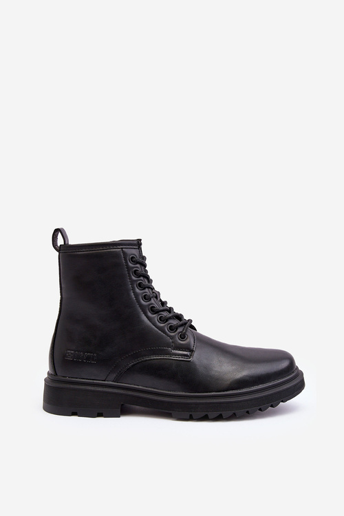 Fleece-Lined Zip-Up Boots Black Big Star MM174080