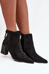 Women's heeled ankle boots with laces black Halisse