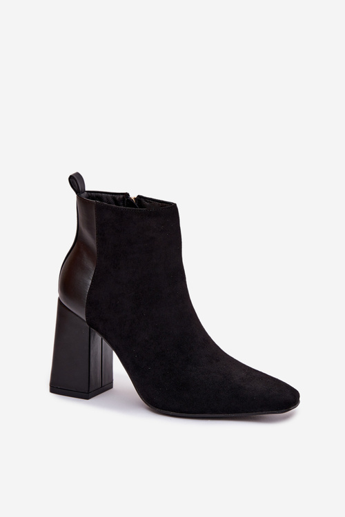 Women's Ankle Boots With Heel Lining Black Maloria