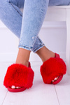 Lu Boo Red Women's Flip Flops Fur XXL