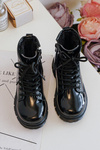 Children's Boots Laquered With Zipper Black Tibbie