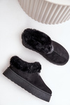 Women's Fur-Trimmed Snow Boots Black Rainsa