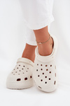 Women's Foam Platform Slippers White Elisra