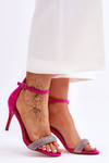 Sandały Zamsz Szpilki Dżety Fuksja Moments LY-9268-5