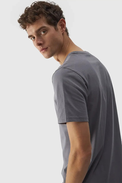 Men's Plain T-Shirt With Logo 4F Grey 4FWMM00TTSHM1843-25S