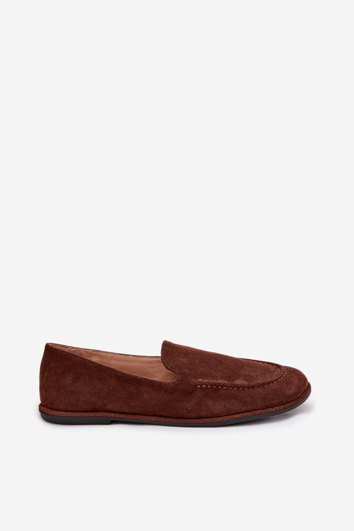 Women's Loafers From Eco Suede Flat Brown Miryelle