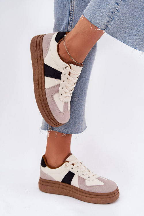 Women's Platform Sneakers Beige Dovina