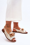 Suede Flat Sandals Nicole 2805/064 Gold