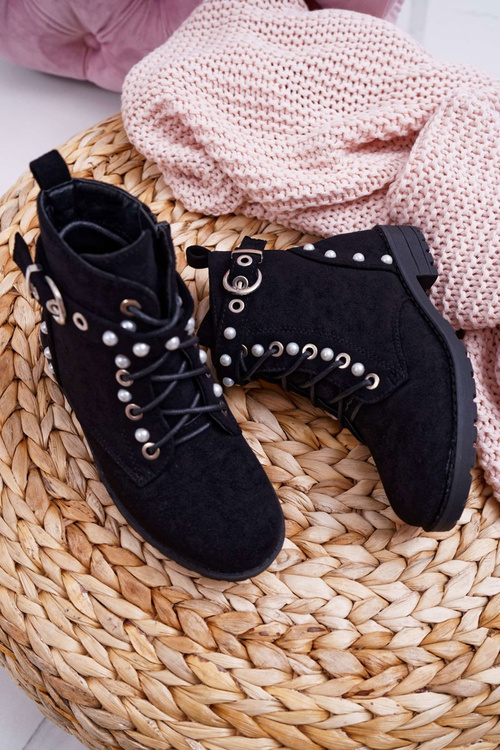 Teenage Boots Pearls Black Nargos