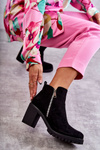 Suede Boots On High Heels With A Zipper Black Sevione