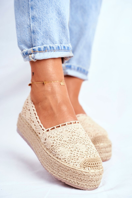 Women’s Espadrilles On Platform Beige Folk