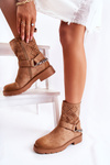 Openwork Booties With A Zipper With A Chain Brown Chantelle 