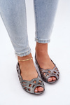Perforated Ballerinas With Open Toes Silver Calgis