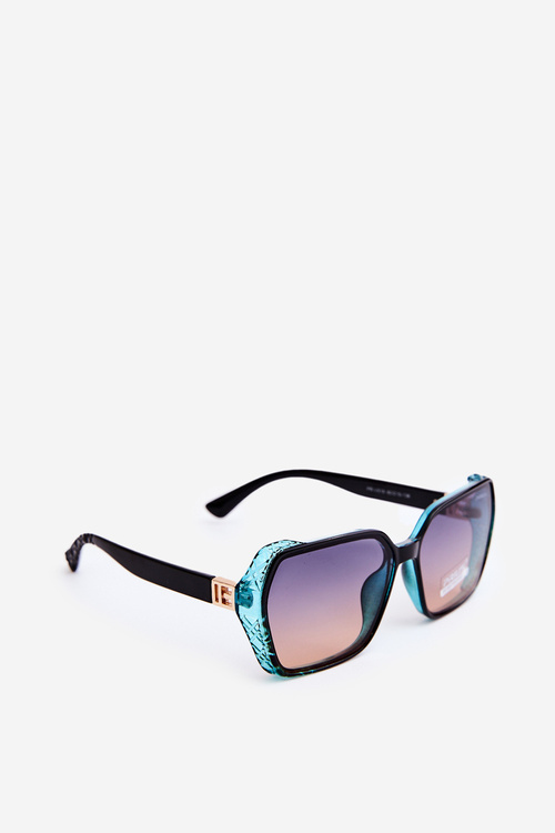 Okulary Przeciwsłoneczne Damskie Cieniowane UV400 Czarno-Niebieskie