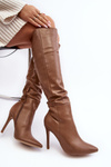 Women's High Heel Boots Dark Beige Sirenpha