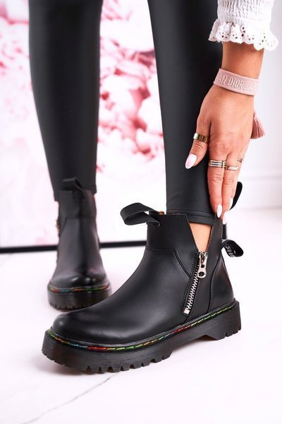 Women's Chelsea Boots With Colorful Stitching Black Addison