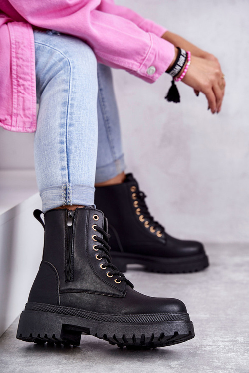 Women's Warm Leather Boots Light Black Dorchen